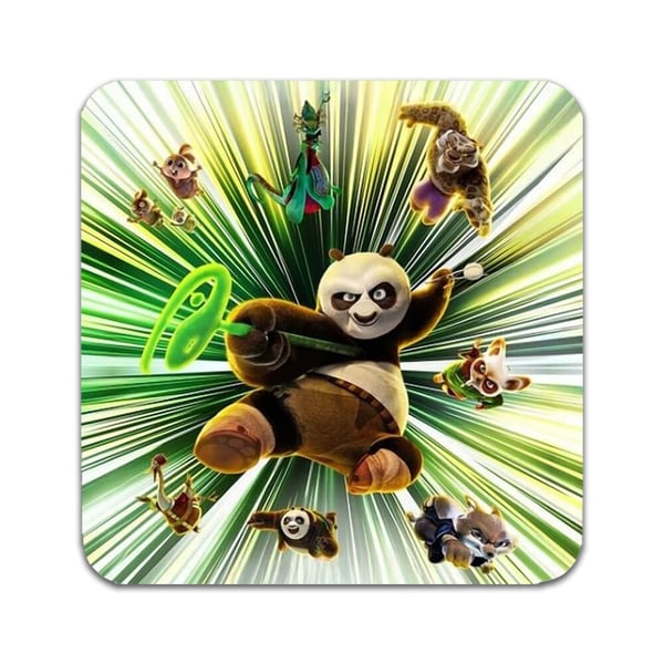 Glassunderlag (2-pakning): Kung Fu Panda 4, stilrene underlag med unike og livlige motiver