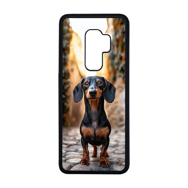 Til Samsung Galaxy S9+: Dachshund, mobildeksel med unikt motiv, beskyttende cover