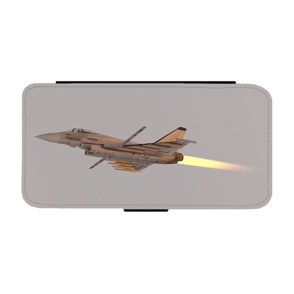 Til Samsung Galaxy S9: Eurofighter Typhoon Fighter, flipdeksel med unikt motiv, mobiletui med stativfunksjon