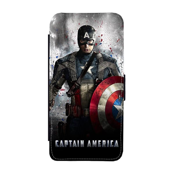 Til Samsung Galaxy S8+: Captain America, flipdeksel med unikt motiv, mobiletui med stativfunksjon