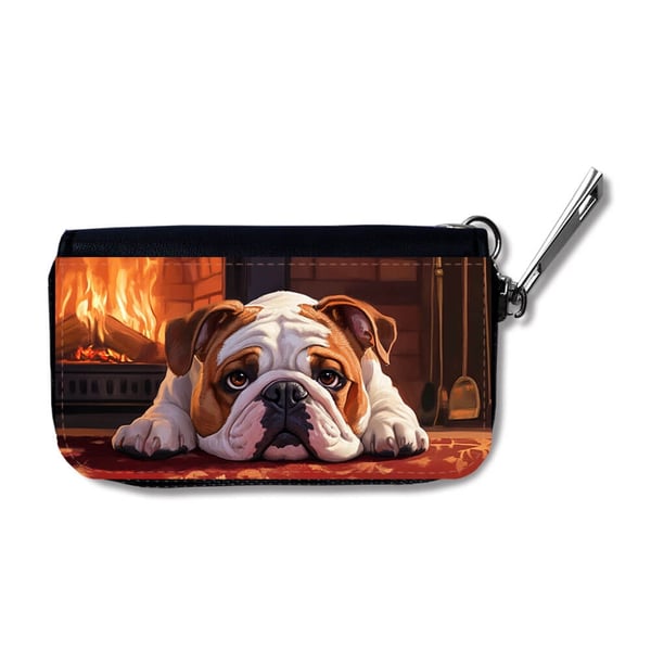 Bilnøgleetui: Børn tegnefilm engelsk bulldog, beskyttende cover med levende og unikt design