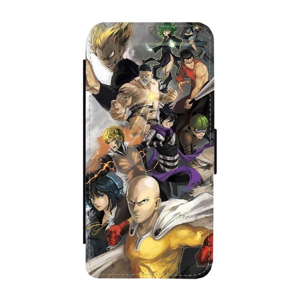 Til Samsung Galaxy S8: Manga One Punch Man, flipdeksel med unikt motiv, mobiletui med stativfunksjon