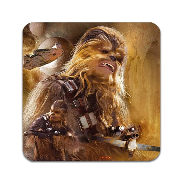 Glassunderlag (2-pakning): Star Wars Chewie Chewbacca, stilrene underlag med unike og livlige motiver