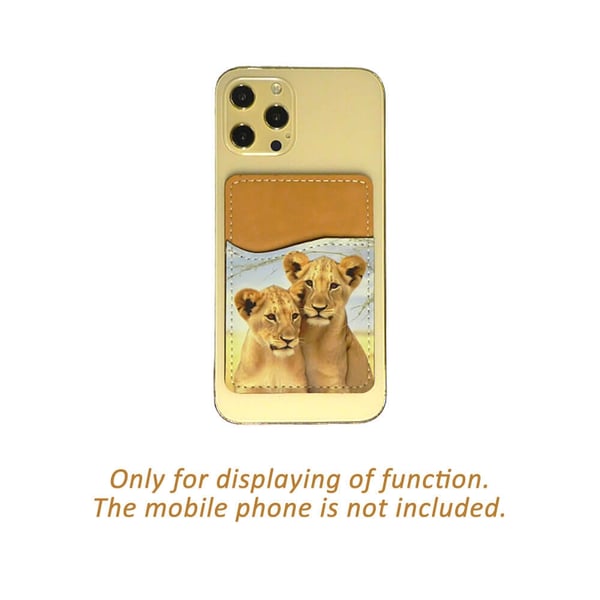 Selvklebende kortholder til mobil (Universell): AI og Matematikk, kortlomme med levende og unikt design til telefonen
