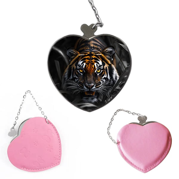 Kompakt kosmetikspejl: Vild Dyr Tiger, lommespejl med levende og unikt design
