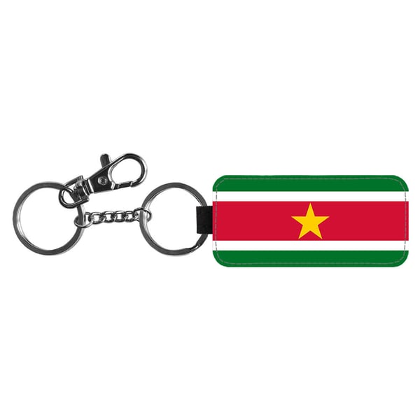 Avaimenperä: Flag of Suriname -Suriname Flag, tyylikäs riipus, jossa on eloisa ja uniikki kuvio