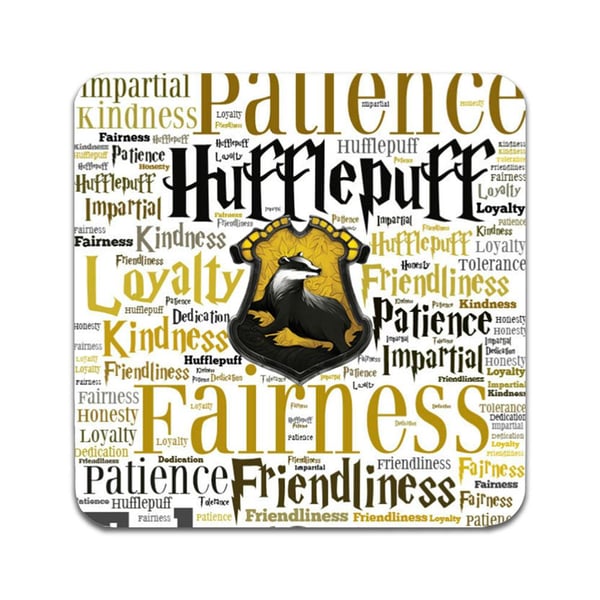 Glassunderlag (2-pakning): Harry Potter Hufflepuff, stilrene underlag med unike og livlige motiver