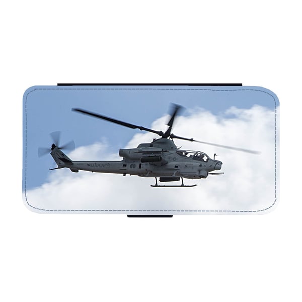Til Samsung Galaxy S8: Bell AH-1Z Viper Attack Helicopter, flipdeksel med unikt motiv, mobiletui med stativfunksjon