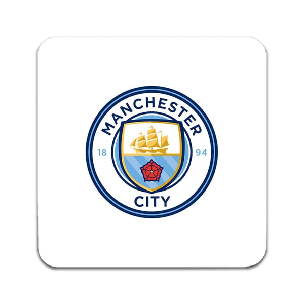 Glassunderlag (2-pakning): Manchester City, stilrene underlag med unike og livlige motiver