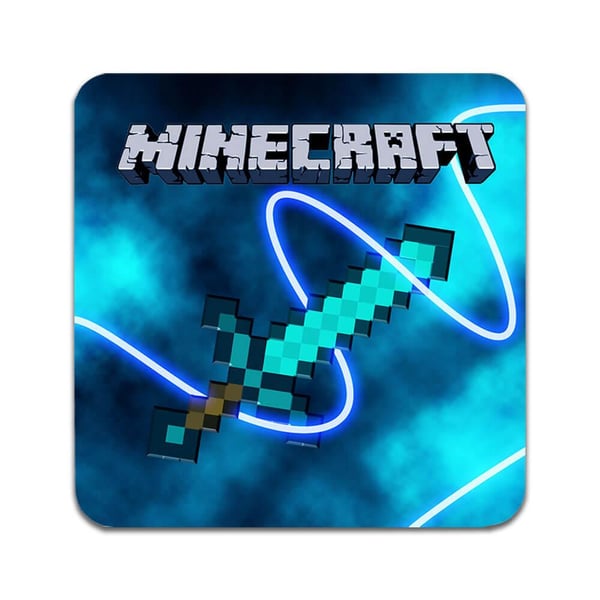 Glasbrikker (2-pak): Minecraft Diamantsvärd, stilrene bordskånere med unikke og levende motiver Glasbrikker (2-pak): Minecraft Diamantsvärd, stilrene bordskånere med unikke og levende motiver