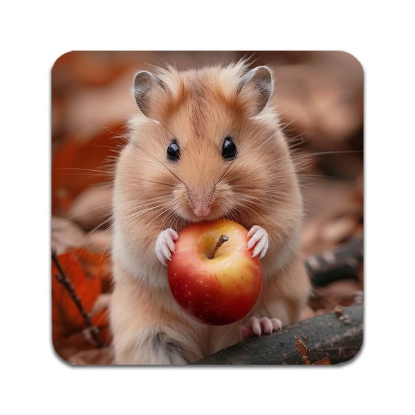 Glassunderlag (4-pakning): Dyr Hamster, stilrene underlag med unike og livlige motiver