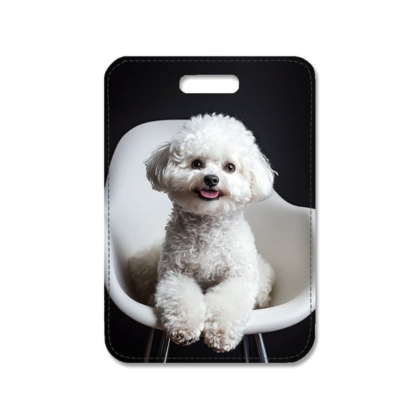 Taskevedhæng: Hund Bichon Frise, stilrent taskepynt med levende og unikt design, perfekt til håndtasken eller rygsækken