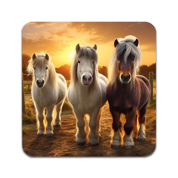 Lasinaluset (2 kpl): Pony, tyylikkäät aluset uniikeilla ja eloisilla kuvioilla