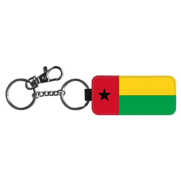 Avaimenperä: Flag of Guinea-Bissau -Guinea-Bissau Flag, tyylikäs riipus, jossa on eloisa ja uniikki kuvio