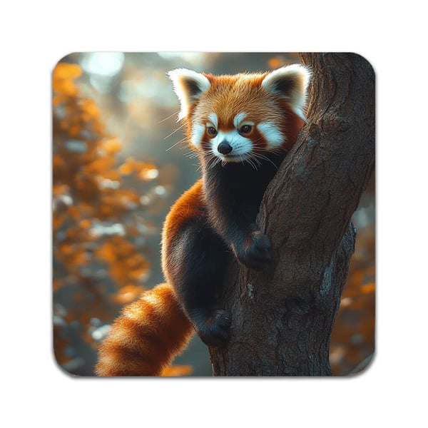 Glassunderlag (2-pakning): Dyr Rød Panda, stilrene underlag med unike og livlige motiver Glassunderlag (2-pakning): Dyr Rød Panda, stilrene underlag med unike og livlige motiver