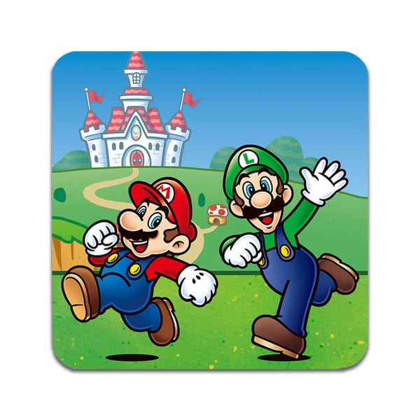 Lasinaluset (2 kpl): Mario And Luigi, tyylikkäät aluset uniikeilla ja eloisilla kuvioilla