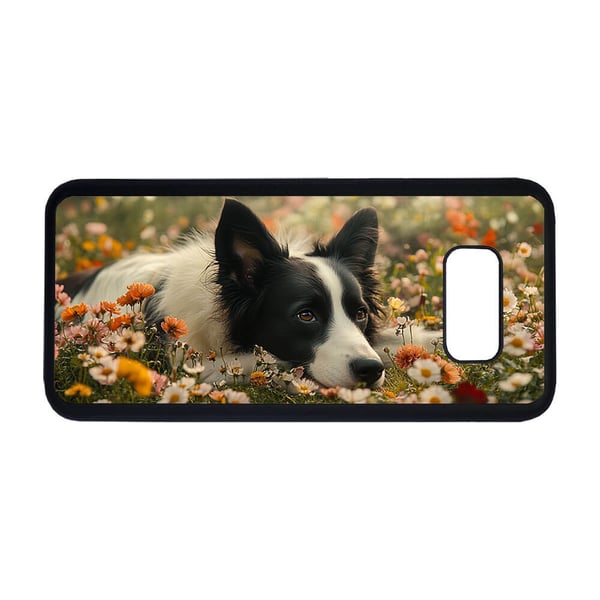 Til Samsung Galaxy S8: Hund Border Collie, mobildeksel med unikt motiv, beskyttende cover