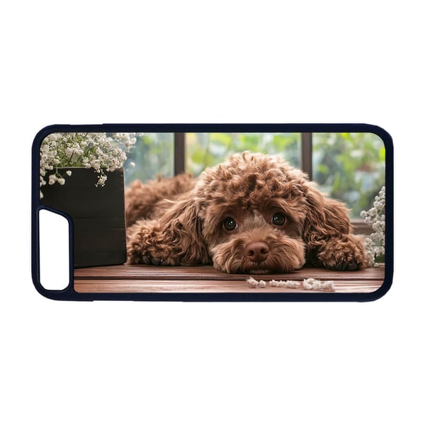 Til iPhone 7 Plus / 8 Plus: Hund Puddel, mobilcover med unikt motiv, beskyttende cover