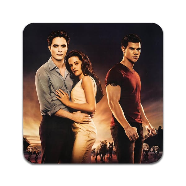 Glassunderlag (2-pakning): The Twilight Saga, stilrene underlag med unike og livlige motiver