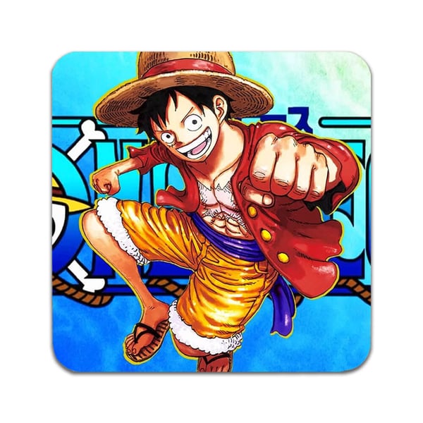 Glassunderlag (2-pakning): One Piece Luffy, stilrene underlag med unike og livlige motiver