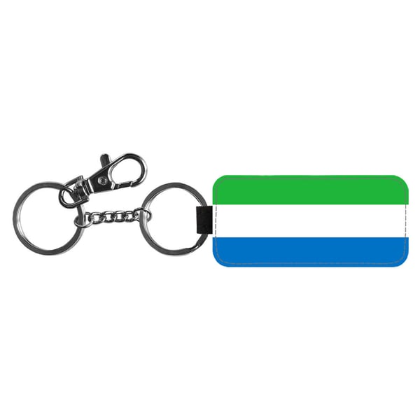 Avaimenperä: Flag of Sierra Leone -Sierra Leone Flag, tyylikäs riipus, jossa on eloisa ja uniikki kuvio