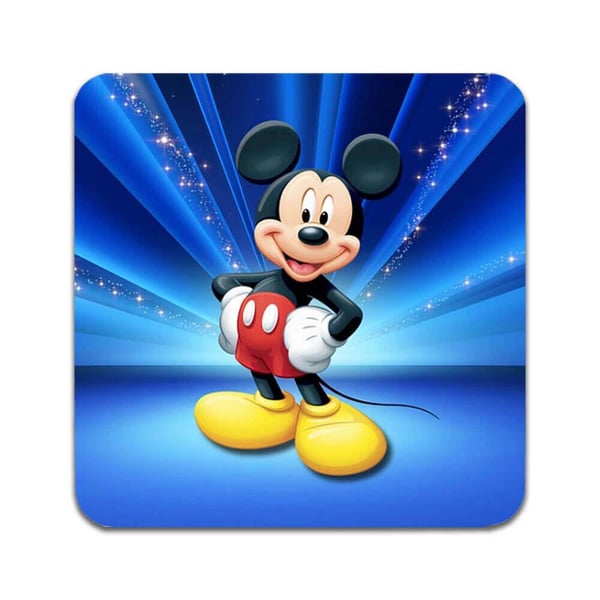 Lasinaluset (2 kpl): Mickey Mouse, tyylikkäät aluset uniikeilla ja eloisilla kuvioilla