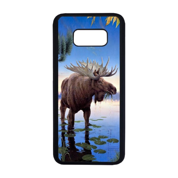 Til Samsung Galaxy S8+: Animal Moose, mobildeksel med unikt motiv, beskyttende cover