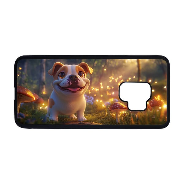 Til Samsung Galaxy S9: Sød Tegneserie Engelsk Bulldog, mobilcover med unikt motiv, beskyttende cover