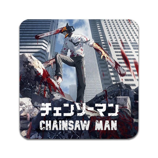 Glassunderlag (2-pakning): Chainsaw Man, stilrene underlag med unike og livlige motiver