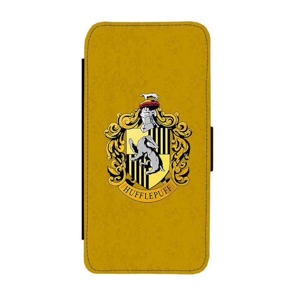 Til Samsung Galaxy S8+: Harry Potter Hufflepuff, flipdeksel med unikt motiv, mobiletui med stativfunksjon