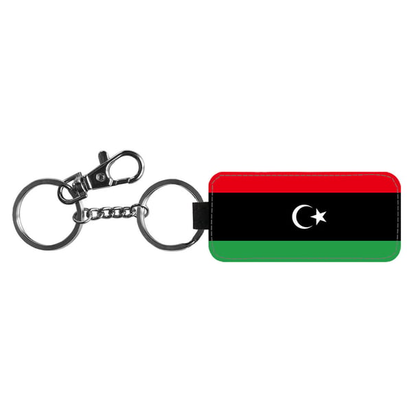Nyckelring: Libyen Flagga, stilrent hängsmycke med livfull och unikt design