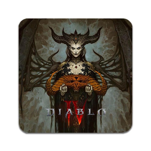 Glassunderlag (4-pakning): Spel Diablo, stilrene underlag med unike og livlige motiver