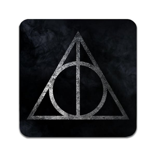 Lasinaluset (2 kpl): Harry Potter the Deathly Hallows, tyylikkäät aluset uniikeilla ja eloisilla kuvioilla
