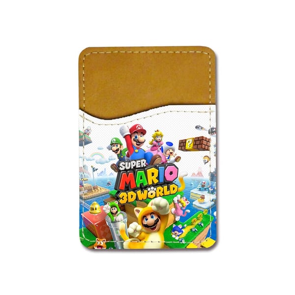 Selvklebende kortholder til mobil (Universell): Super Mario 3D World, kortlomme med levende og unikt design til telefonen