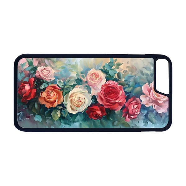 Til iPhone 7 Plus / 8 Plus: Roser Maleri, mobilcover med unikt motiv, beskyttende cover