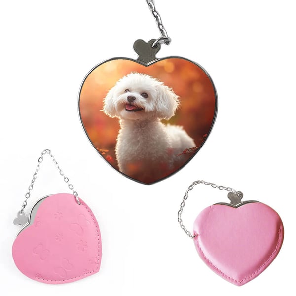 Kompakt makeup-spejl: Hund Bichon Frise, lommespejl med unikt motiv