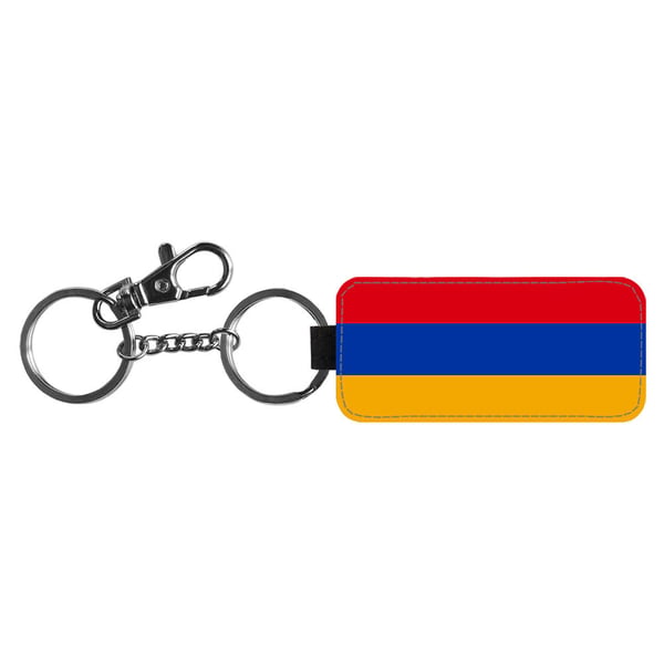 Nyckelring: Armenien Flagga, stilrent hängsmycke med livfull och unikt design