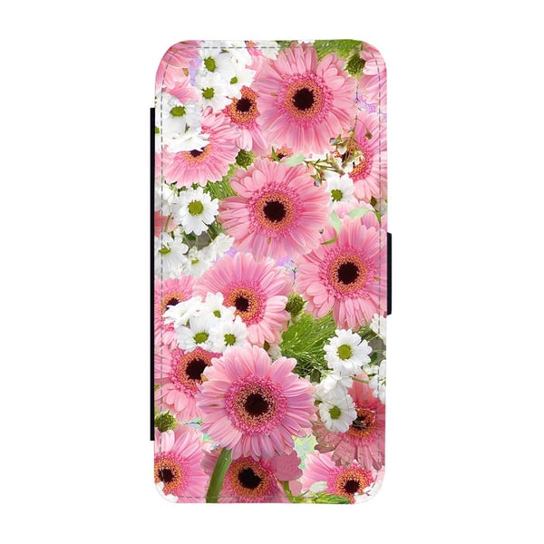 Til Samsung Galaxy S8: Flower Gerberas, flipdeksel med unikt motiv, mobiletui med stativfunksjon