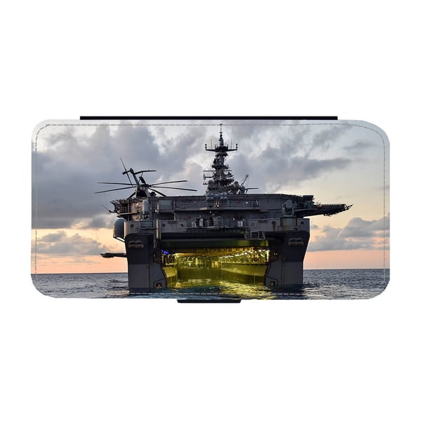 Samsung Galaxy S8 -malliin: Amphibious Assault Ship, lompakkokotelo uniikilla kuviolla, tyylikäs läppäkuori seisontatoiminnolla