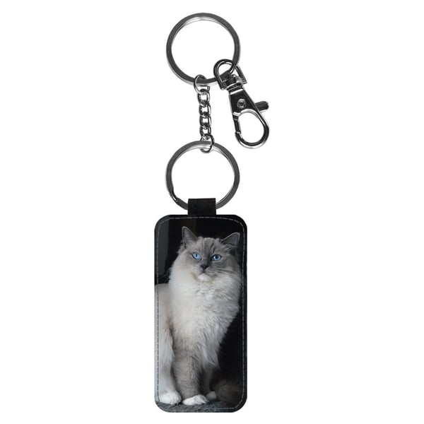 Nyckelring: Katt Ragdoll, stilrent hängsmycke med livfull och unikt design