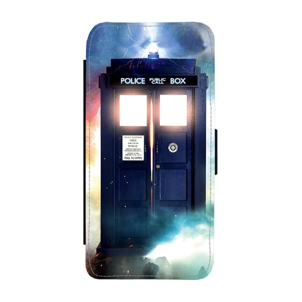 Til Samsung Galaxy S8: Doctor Who Tardis, flipdeksel med unikt motiv, mobiletui med stativfunksjon