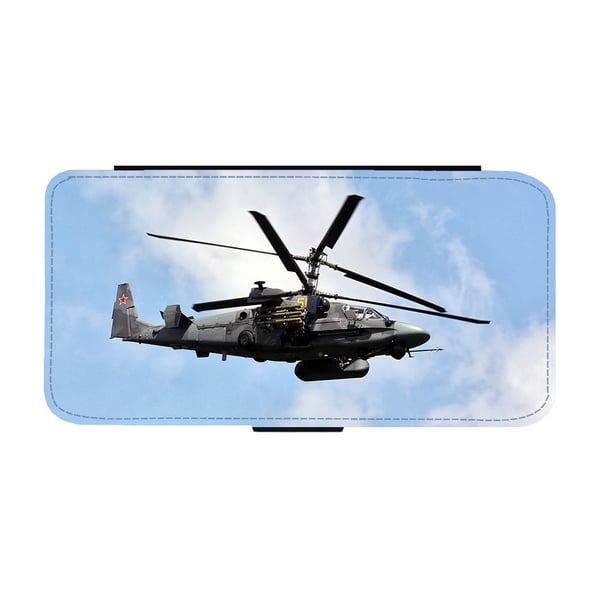 Til Samsung Galaxy S9: Ka-52 Alligator All-Weather Combat Helicopter, flip-cover med unikt motiv, mobilcover med standerfunktion Til Samsung Galaxy S9: Ka-52 Alligator All-Weather Combat Helicopter, flip-cover med unikt motiv, mobilcover med standerfunktion