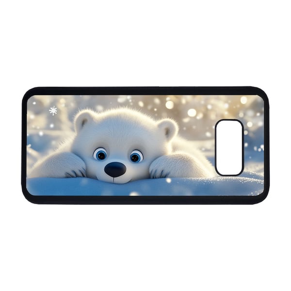 Til Samsung Galaxy S8+: Søt Tegneserie Isbjørn, mobildeksel med unikt motiv, beskyttende cover