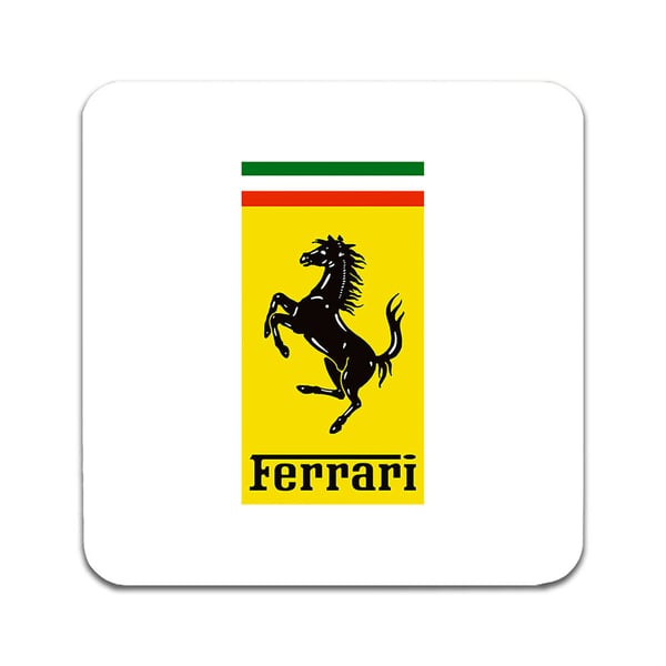 Glassunderlag (2-pakning): Ferrari, stilrene underlag med unike og livlige motiver