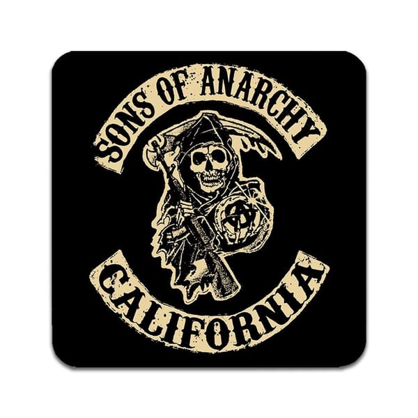 Glassunderlag (2-pakning): Sons of Anarchy, stilrene underlag med unike og livlige motiver