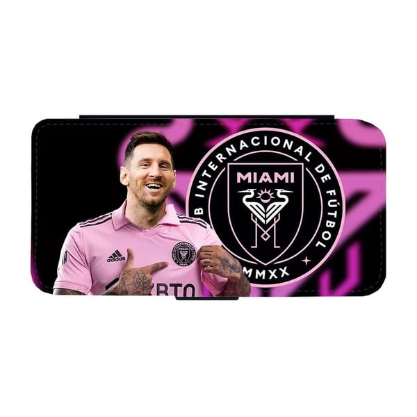 Til Samsung Galaxy S8+: Messi 2023 Inter Miami, flip-cover med unikt motiv, mobilcover med standerfunktion