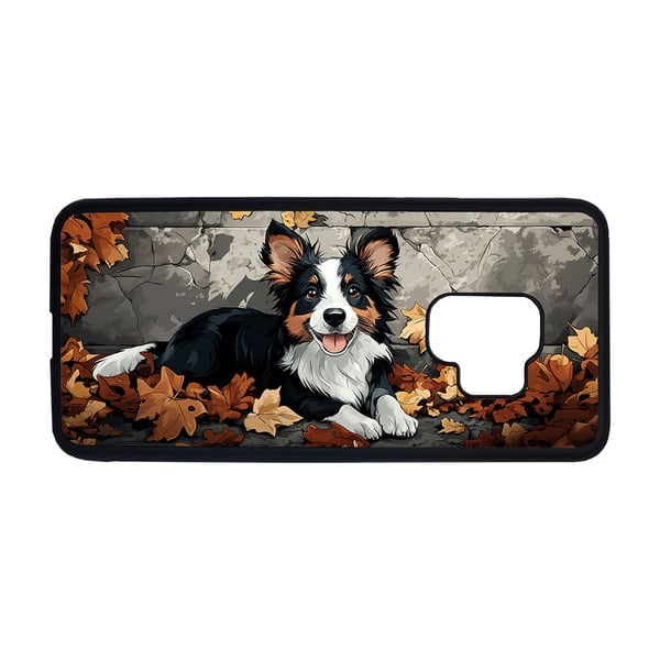 Til Samsung Galaxy S9: Barn Søt Tegneserie Border Collie Hund, mobildeksel med unikt motiv, beskyttende cover