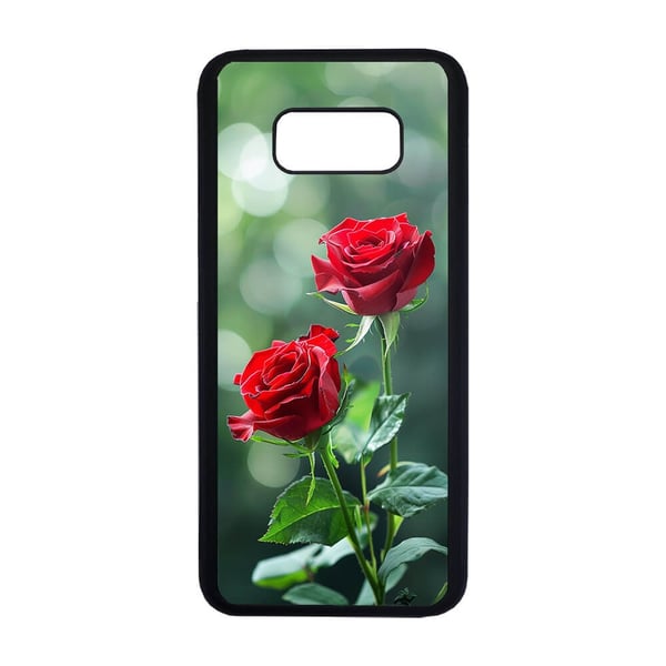 Til Samsung Galaxy S8: Blomster Røde Roser, mobildeksel med unikt motiv, beskyttende cover