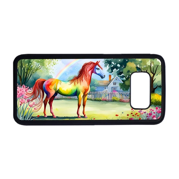 Til Samsung Galaxy S8: Regnbuehest, mobildeksel med unikt motiv, beskyttende cover