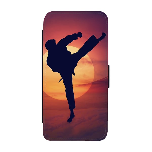 Til Samsung Galaxy S8+: Karate, flipdeksel med unikt motiv, mobiletui med stativfunksjon